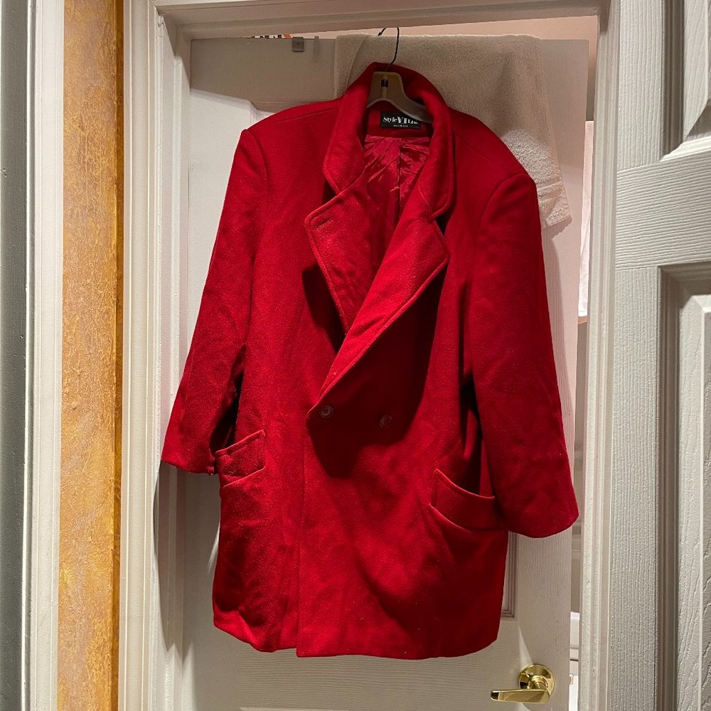SALE LADIES RED PEACOAT 2X-3X-1x